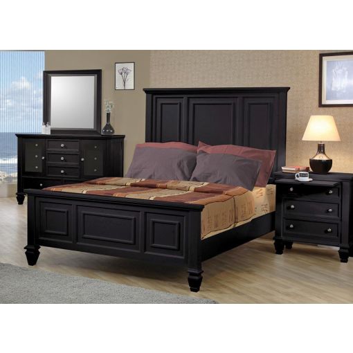 Sandy Beach Black Finish Bedroom Set