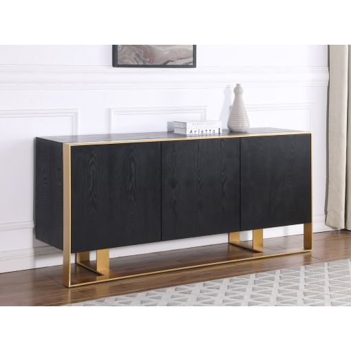 Sherwood Black Sideboard With Gold Accents