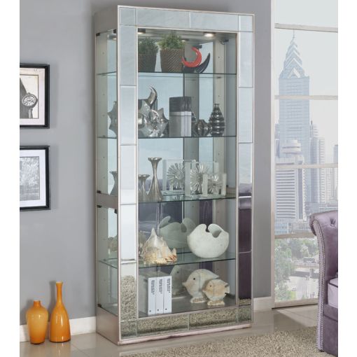 Sophie Mirrored Accent Curio Cabinet
