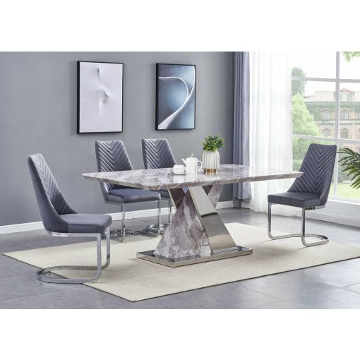 Stanford Marble Dining Table Set