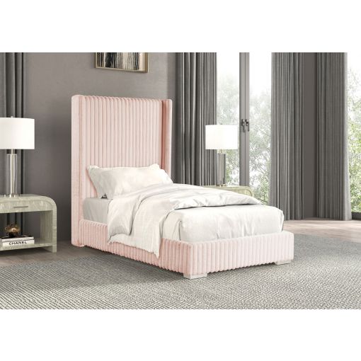 Stratus Pink Corduroy Platform Bed