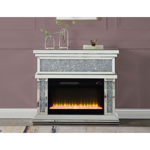 Talisha Mirrored Fireplace Crystal Accents
