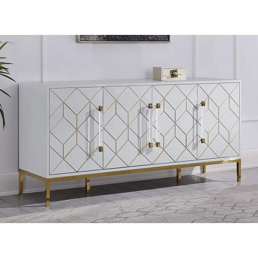 Tanya White Server With Gold Accents