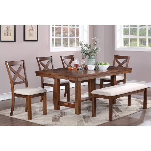 Timber Rustic Finish Dining Table Set