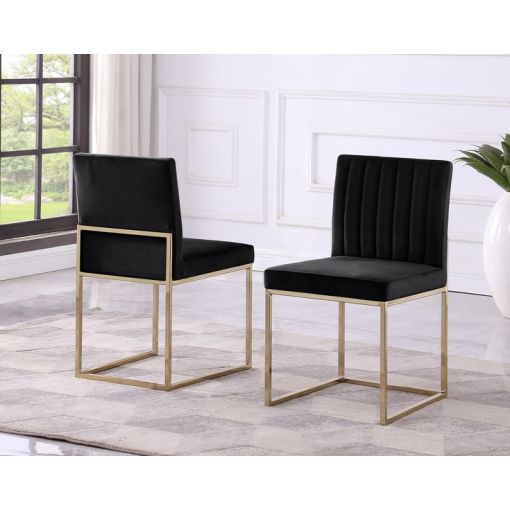 Townsend Black Velvet Dining Chairs (Set of 2)