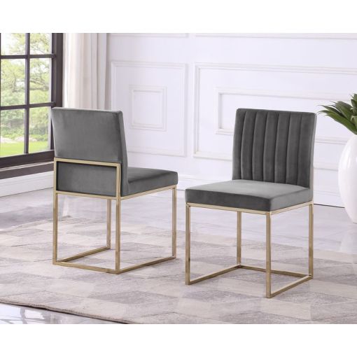 Townsend Grey Velvet Dining Chairs (Set of 2)