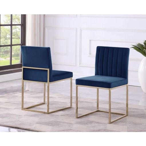 Townsend Navy Blue Velvet Dining Chairs (Set of 2)