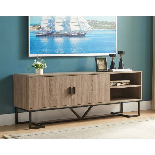 Truman TV Stand Rustic Taupe Finish