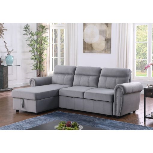 Turner Grey Sectional Sleeper With Storage