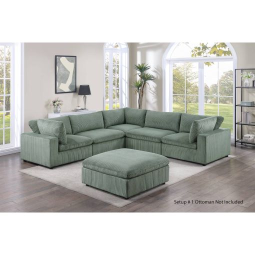 Verdal Sage Corduroy Modular Sectional