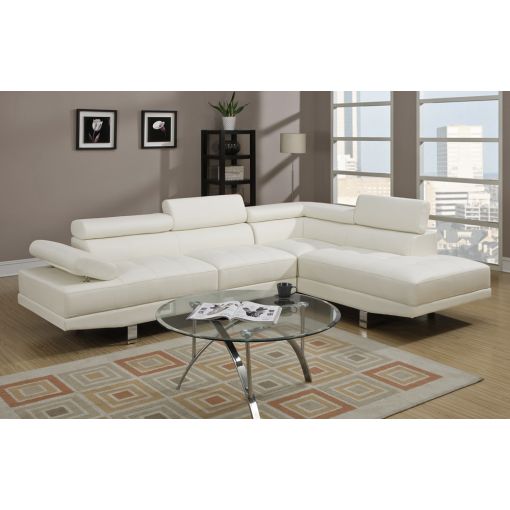 Warren Leather Modern Sectional Sofa