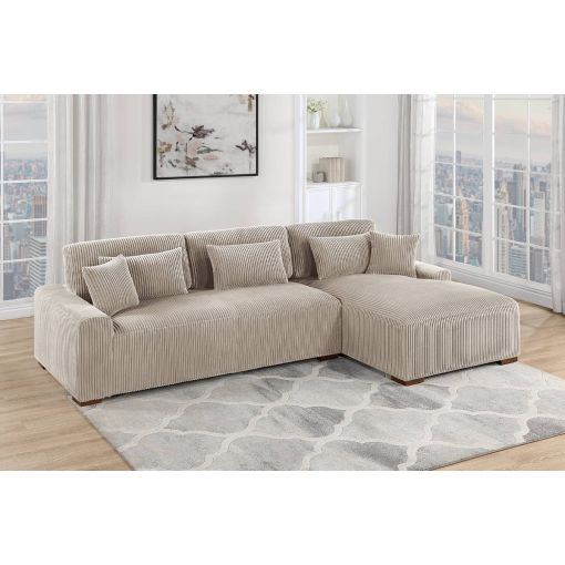 Xander Modern Sectional Camel Corduroy