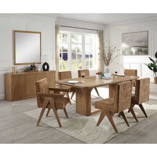 Zenith Oak Finish Dining Table Set