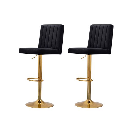 Zumala Black Velvet Gold Barstools