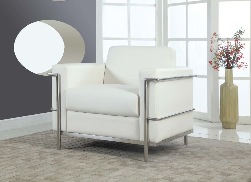 Emley Modern White Accent Chair