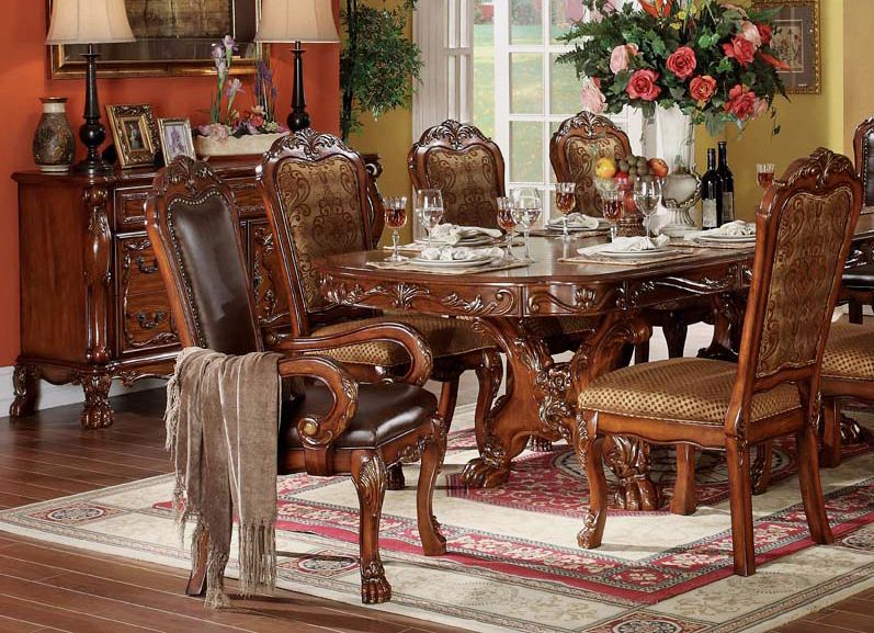 Dresden Table With Chairs,Dresden China Cabinet,Dresden Curio Cabinet,Dresden Traditional Style Dining Collection