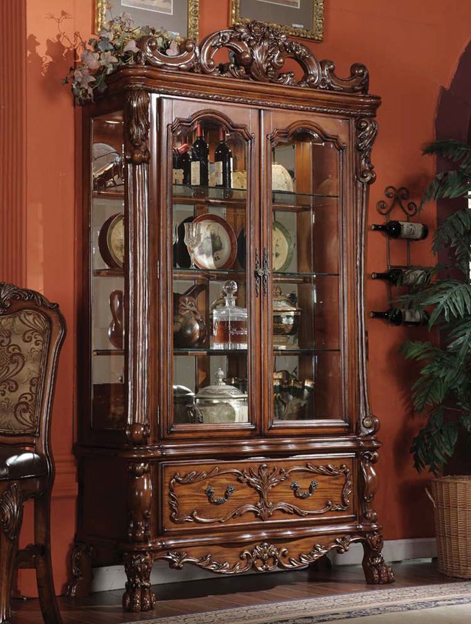 Dresden Curio Cabinet,Dresden Counter High Table Set