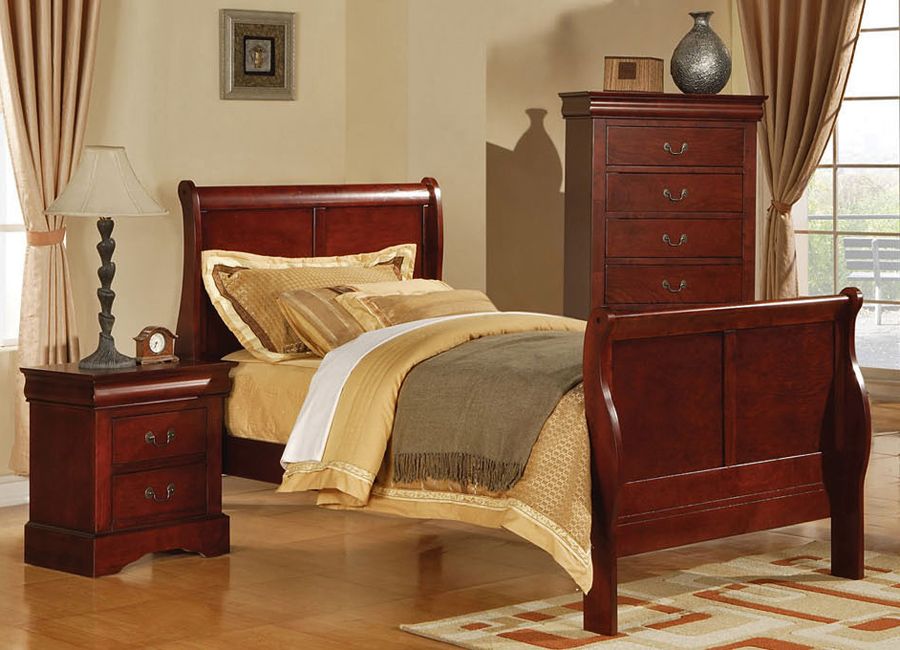 Louis Phillipe Cherry Finish Bed