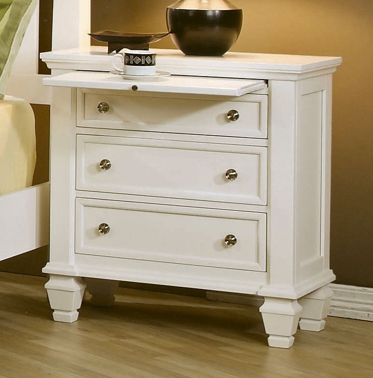 Sandy Beach White Finish Night Stand