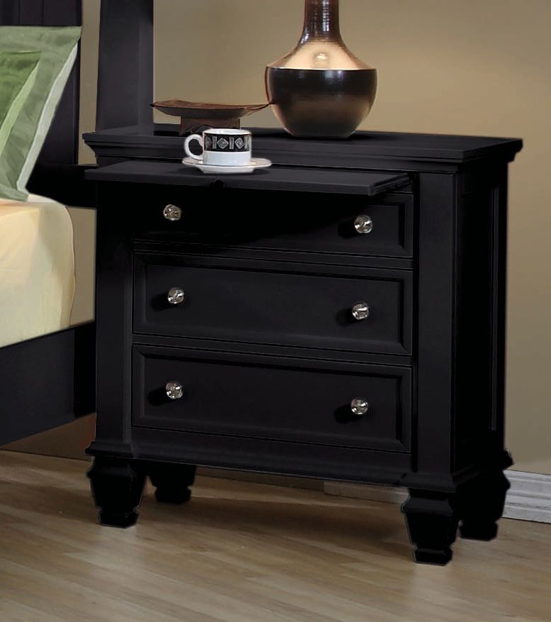 Sandy Beach Black Night Stand