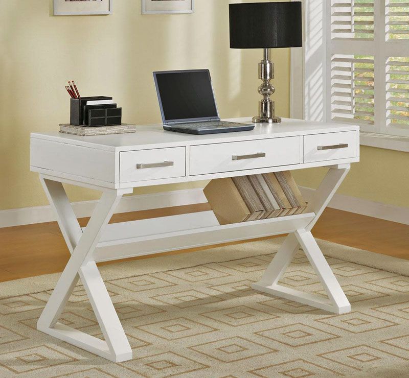 Bourdex Contemporary Office Desk White Finish