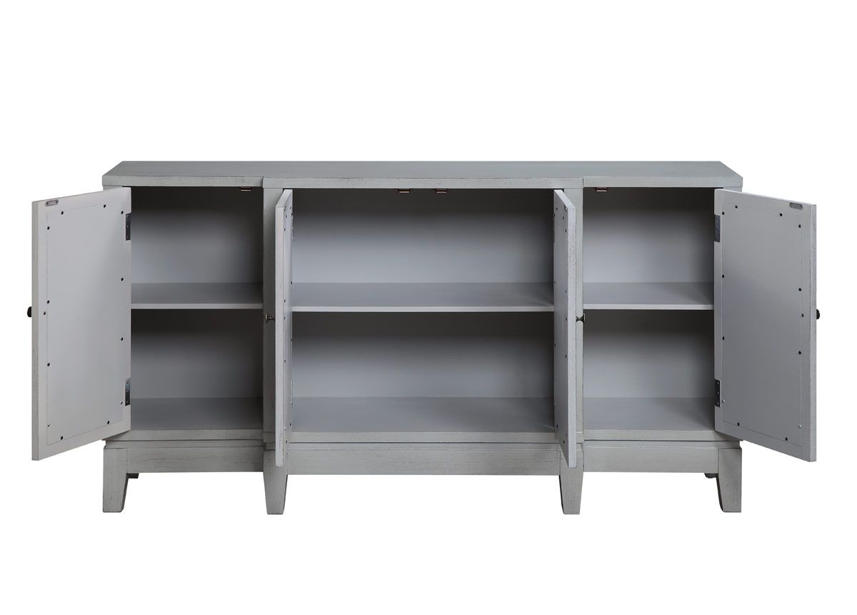 Aberdeen Antique Gray Finish Sideboard Storage Space