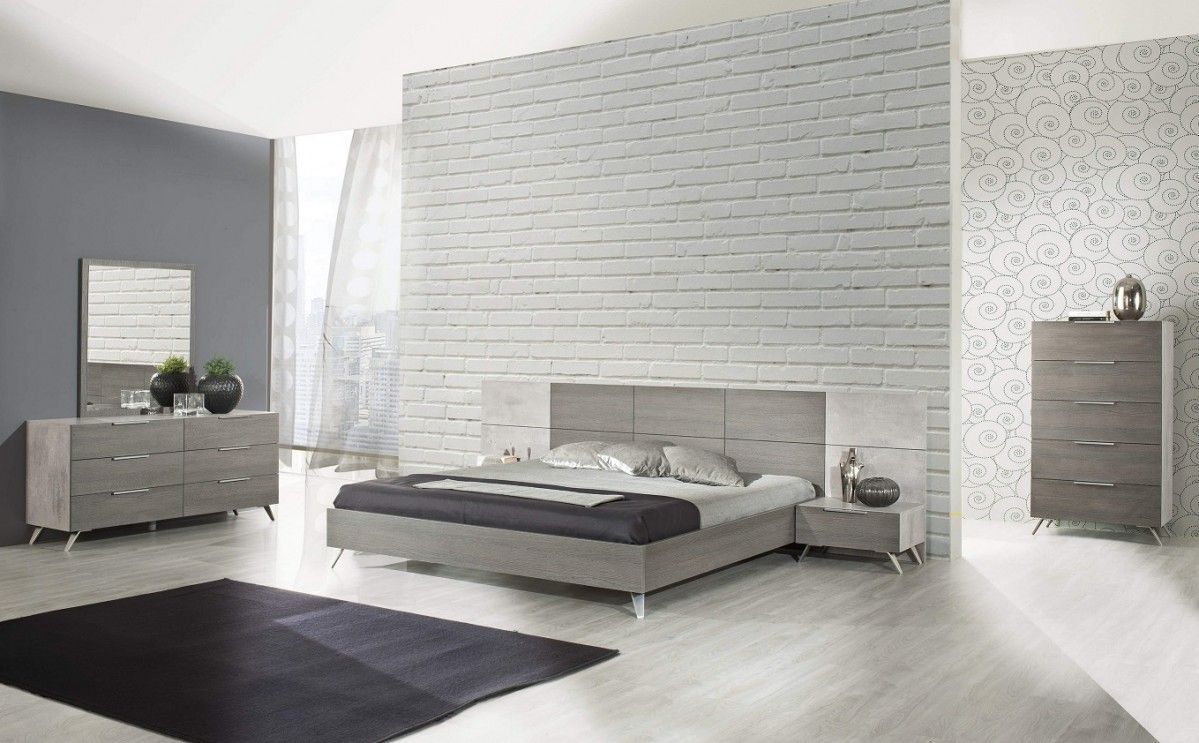 Abramo Italian Modern Faux Concrete Bed