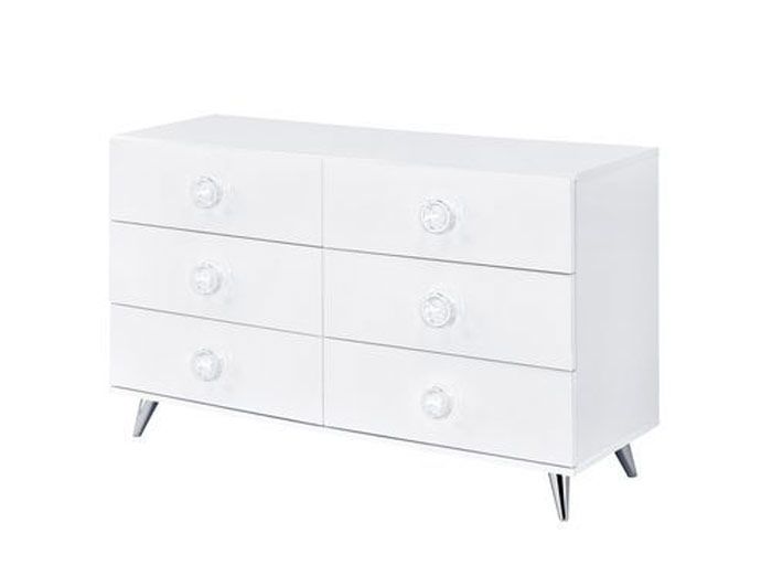 Adair Six Drawer Dresser White Finish