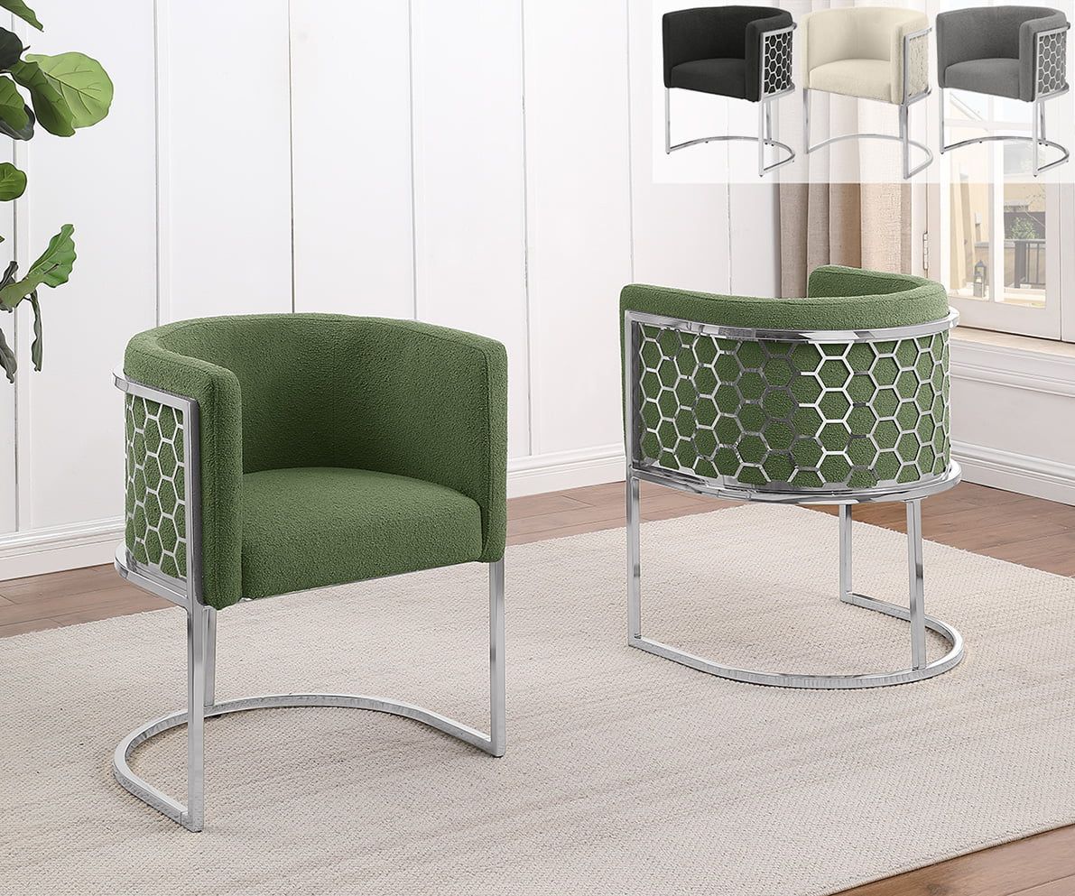 Adan Barrel Chairs Chrome Frame