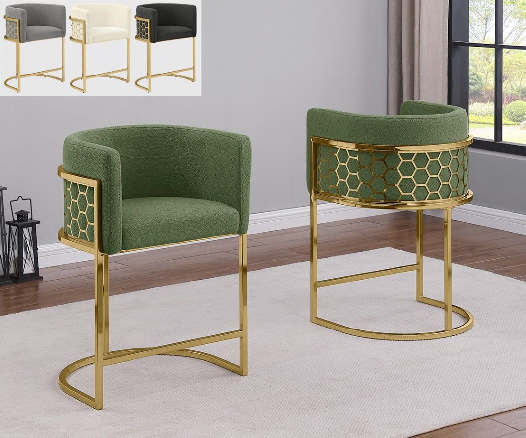 Adan Barrel Shape High Chairs Gold Frame