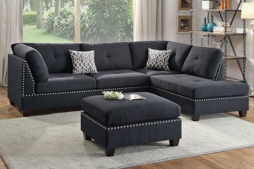 Adnus Black Reversible Sectional