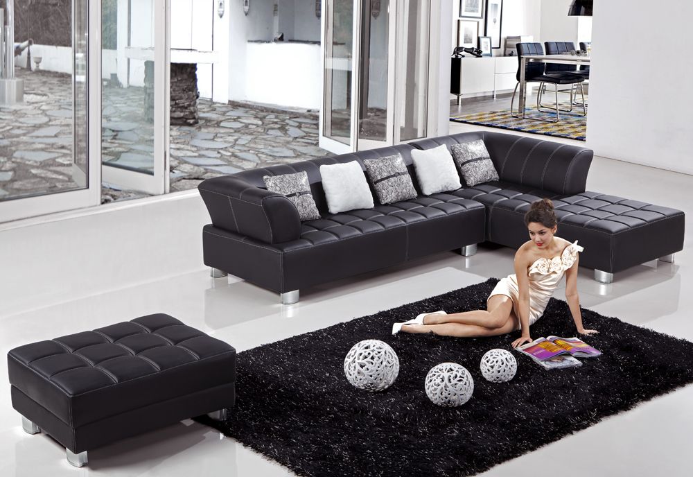 Star Leather Sectional Sofa Set
