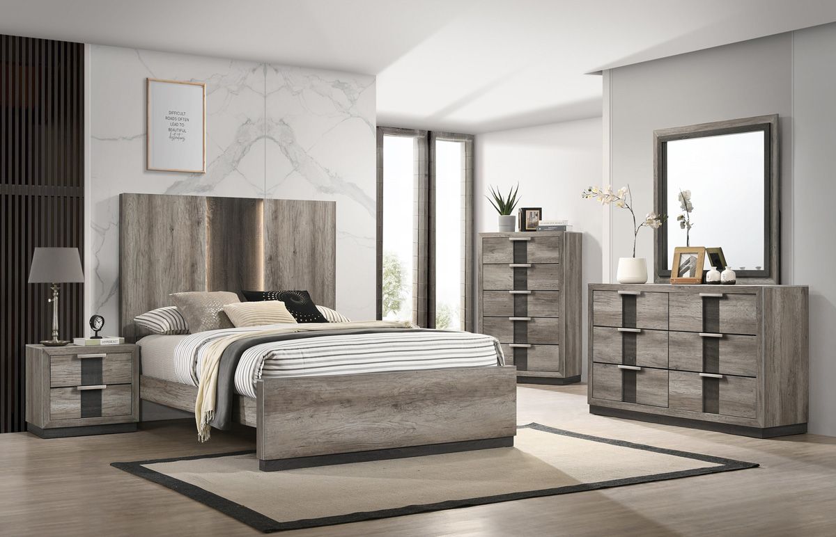 Agarde Rustic Finish Bedroom Set