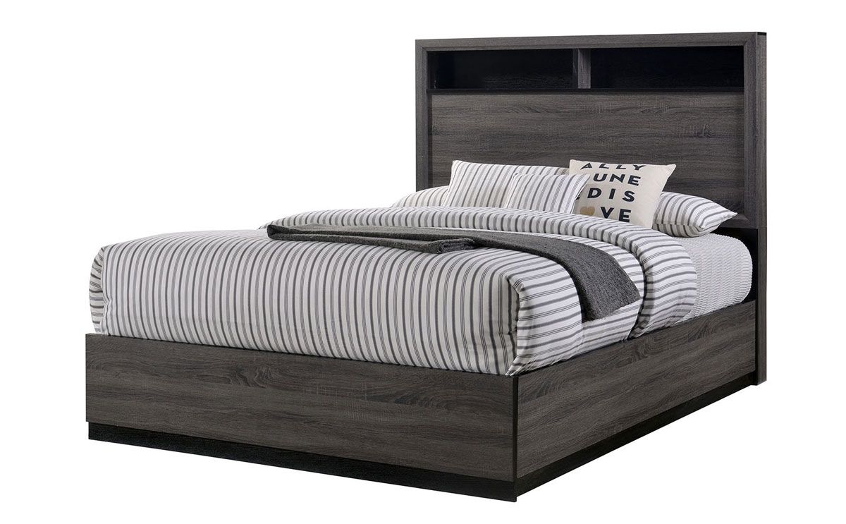 Agustin Queen Bed Rustic Gray Finish