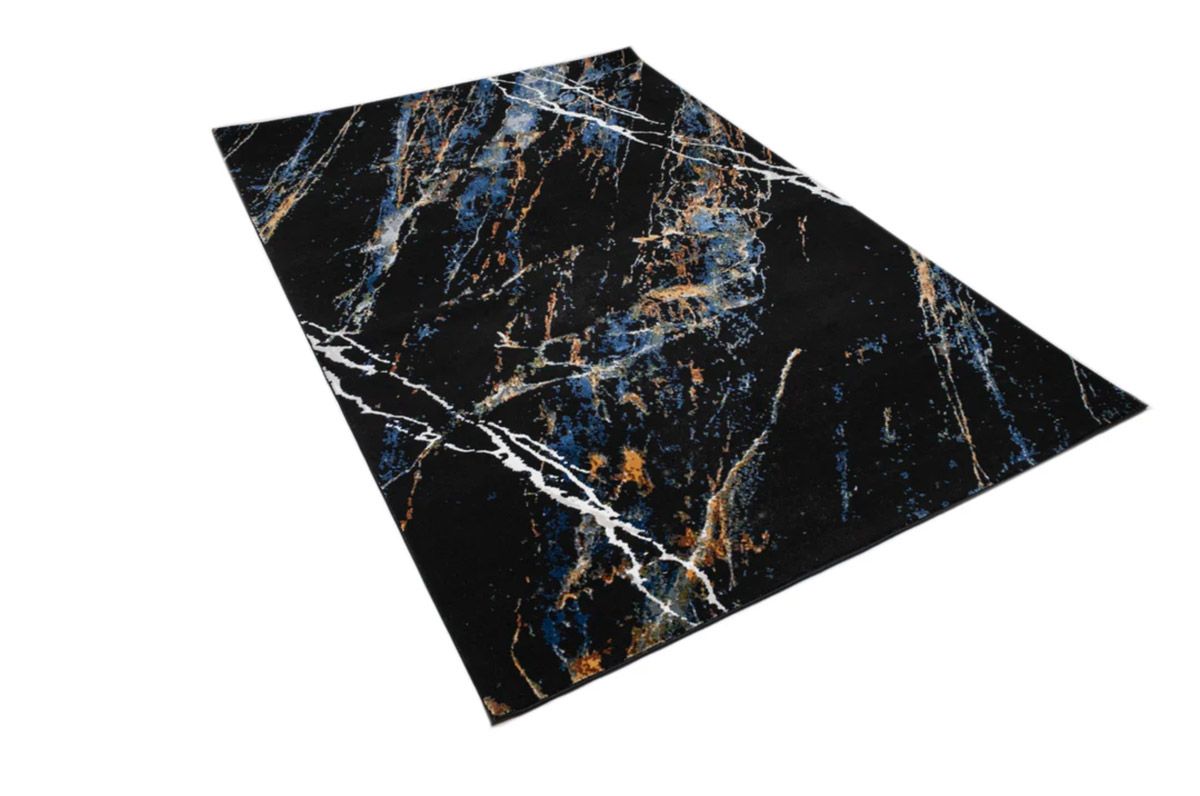 Aiden Balck Marble Design Modern Rug