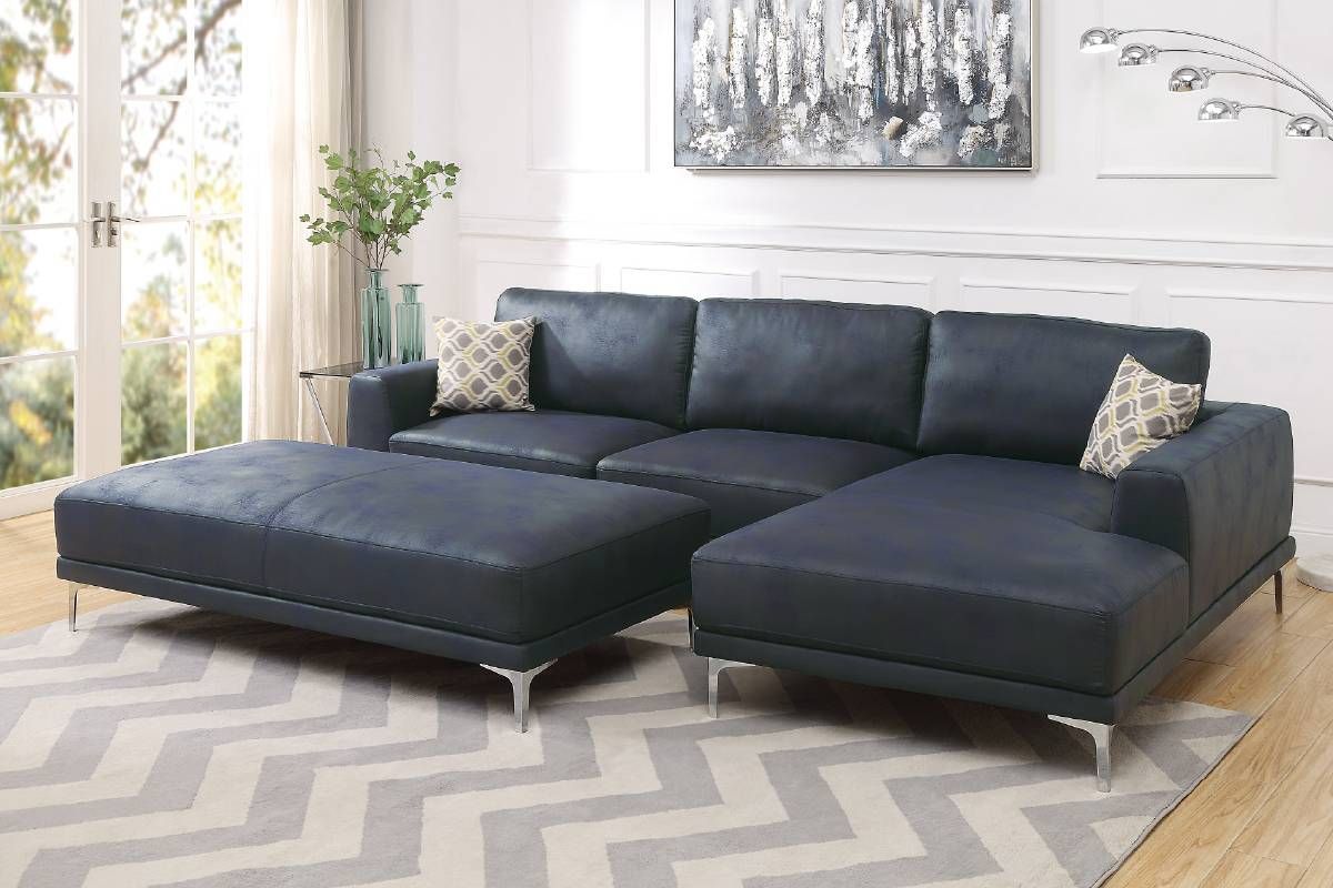 Akara Navy Blue Modern Sectional