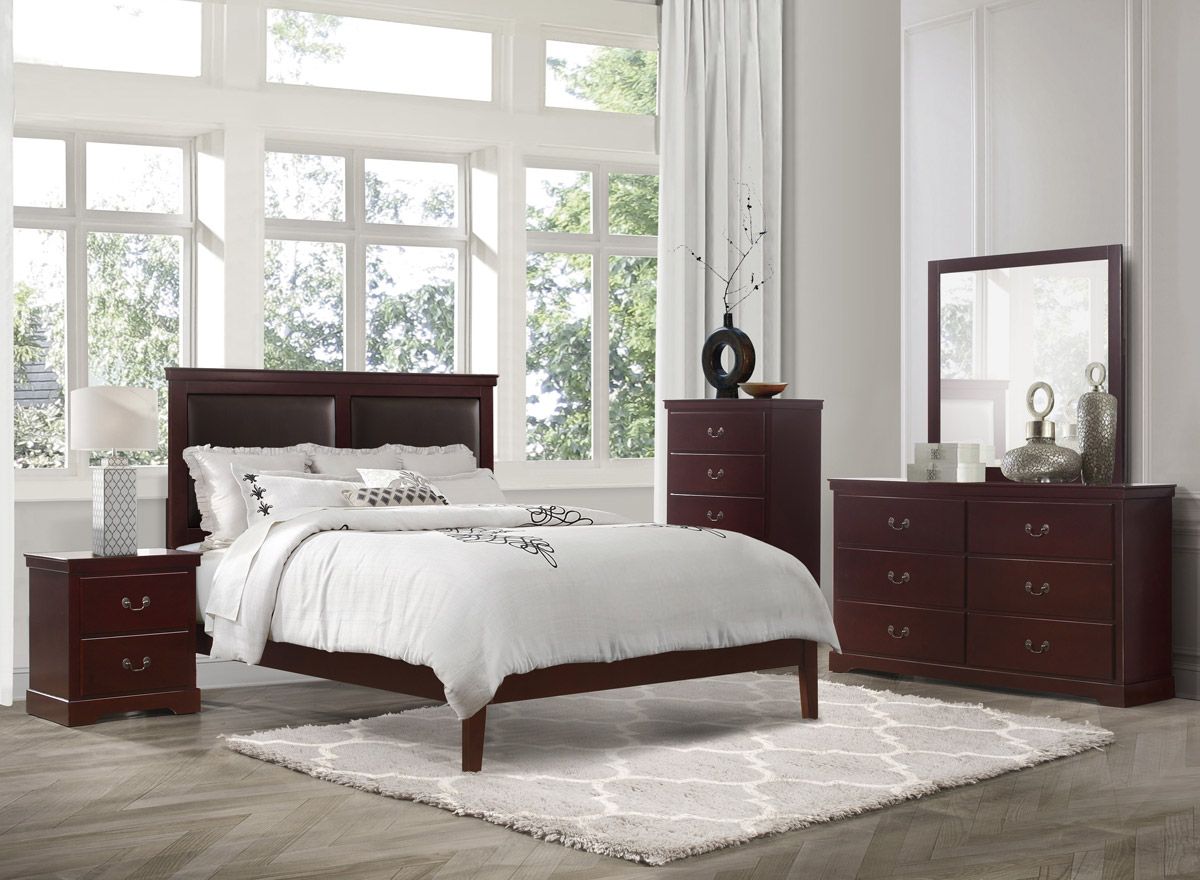 Alanna Cherry Finish Full Size Bedroom