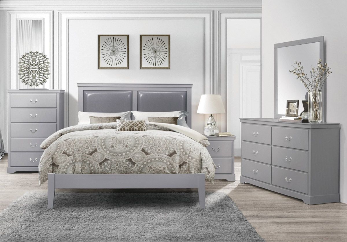 Alanna Grey Finish Queen Size Bedroom Set