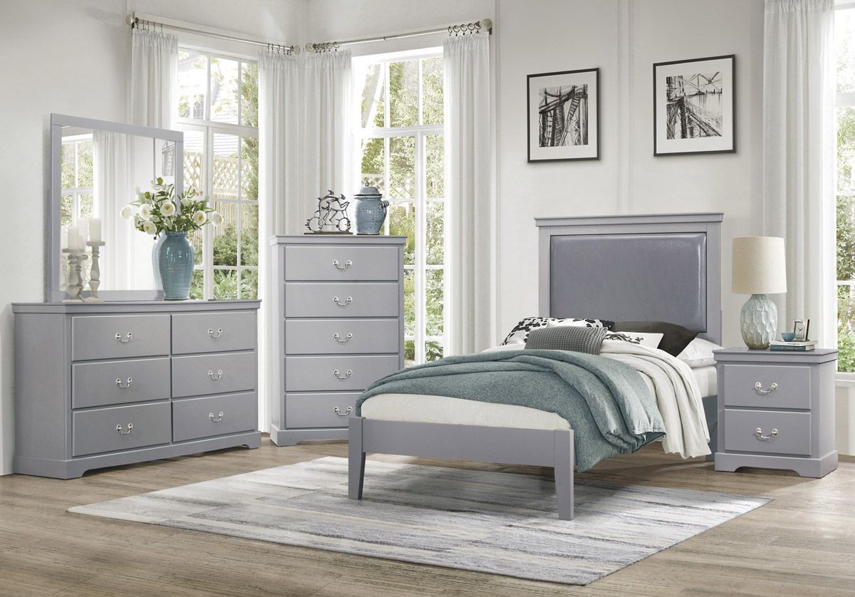 Alanna Grey Finish Bedroom Collection