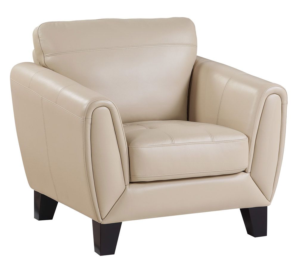 Albany Beige Top Grain Leather Chair