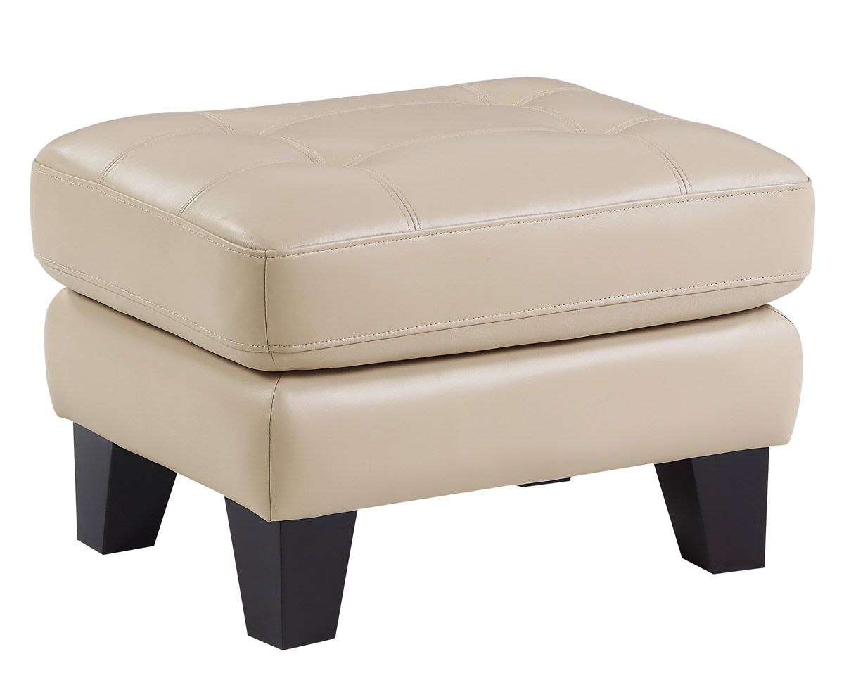 Albany Beige Top Grain Leather Ottoman