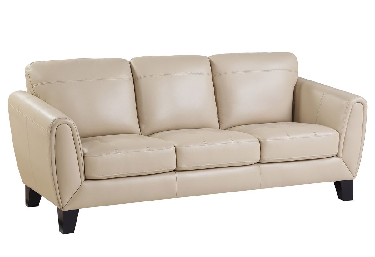 Albany Beige Top Grain Leather Sofa