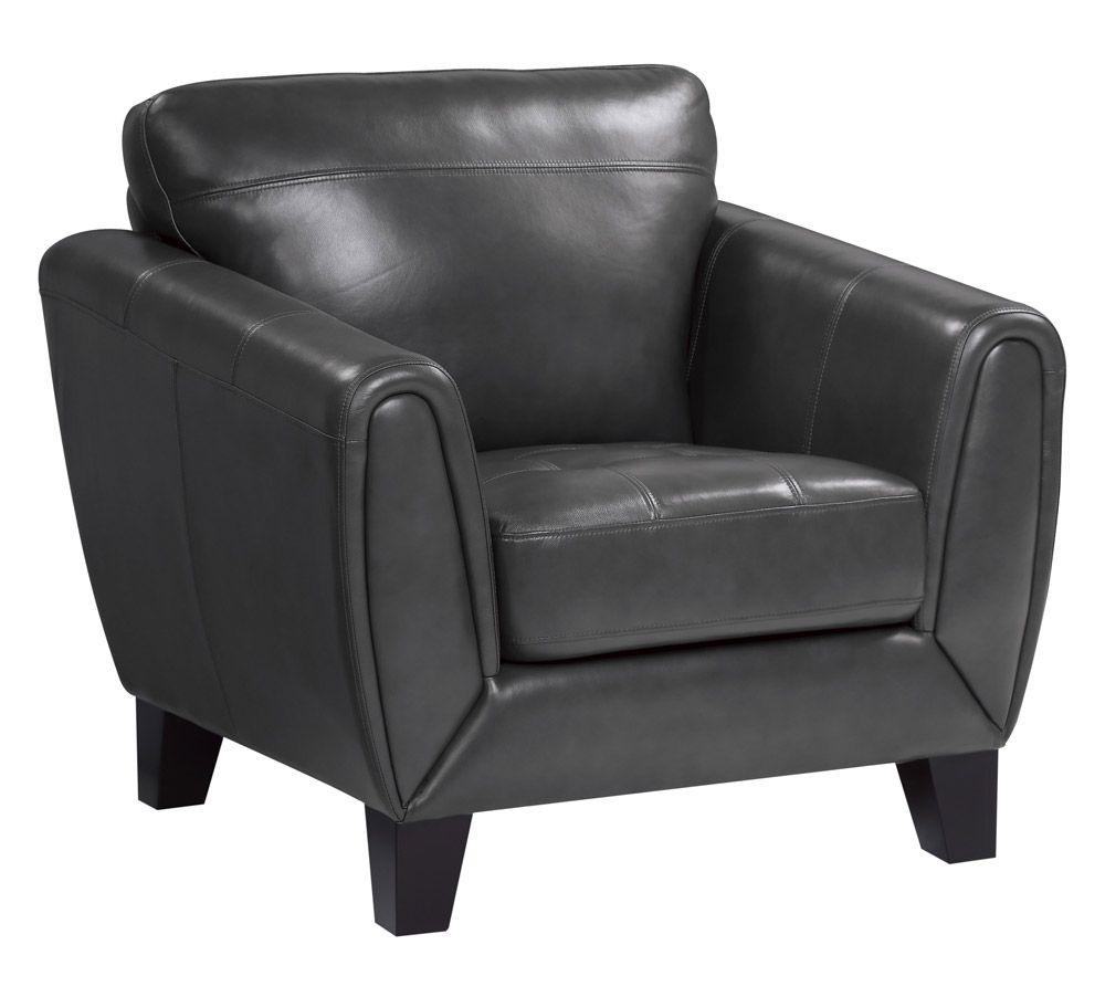 Albany Dark Grey Top Grain Leather Chair