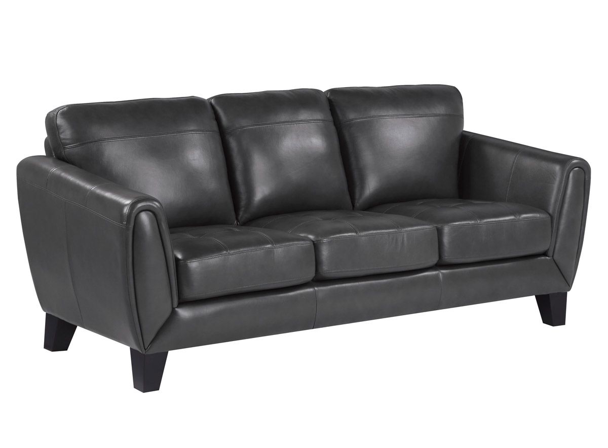 Albany Dark Grey Top Grain Leather Sofa