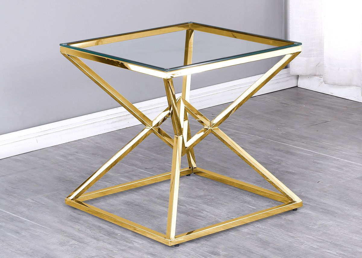 Gianni Gold Finish End Table