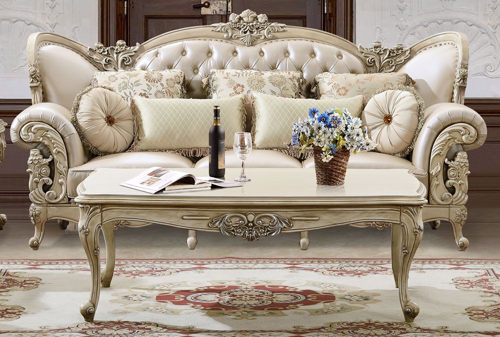 Alessia Victorian Style Leather Sofa