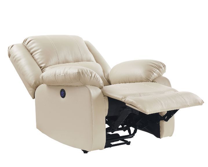 Alex Beige Leather Power Recliner Chair