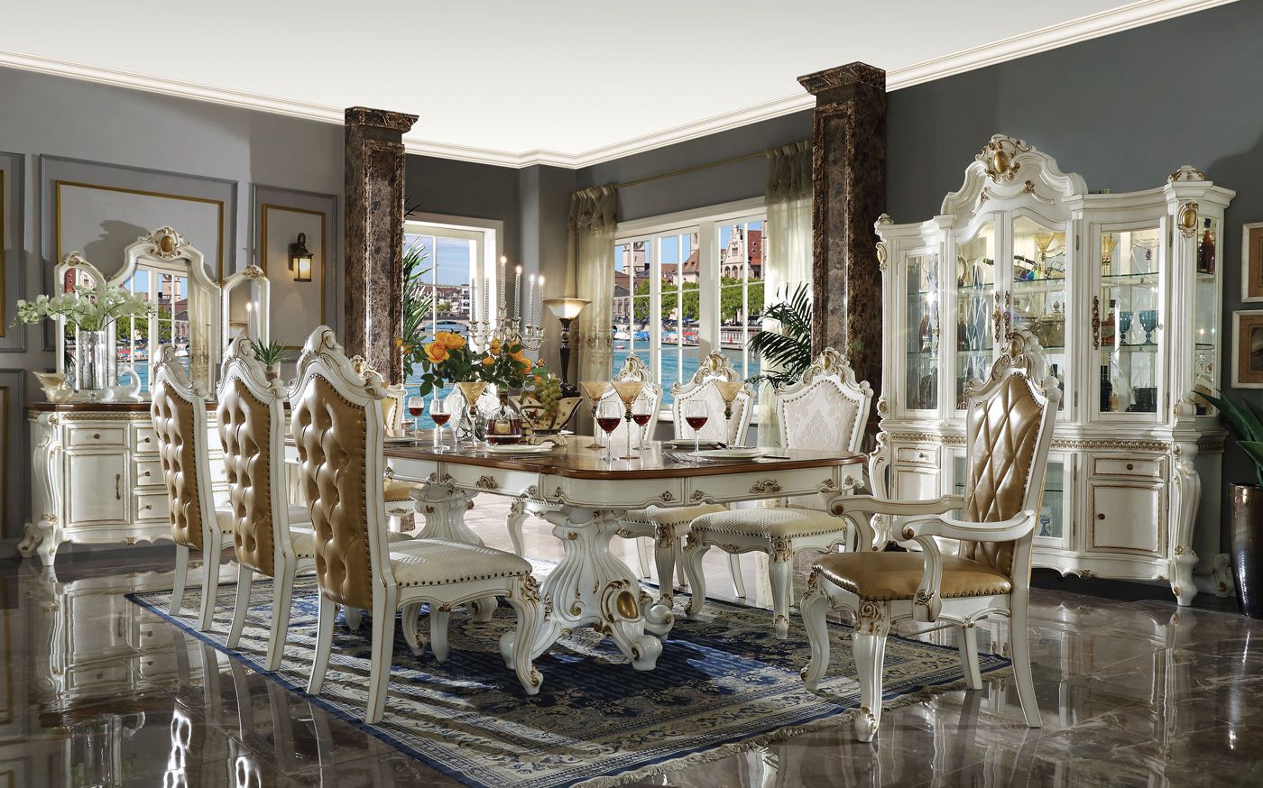 Alexandra Traditional Formal Dining Table Set