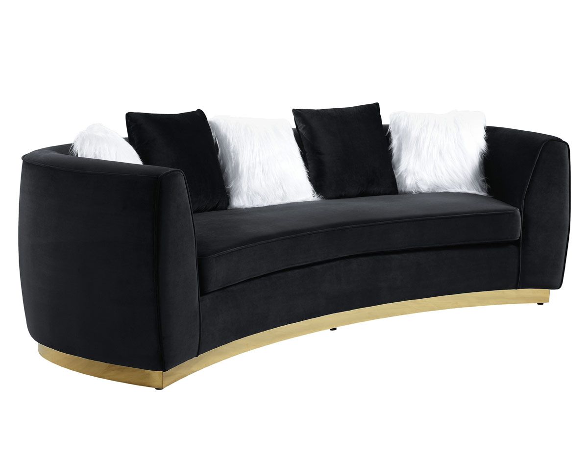 Alfie Black Velvet Oversized Sofa
