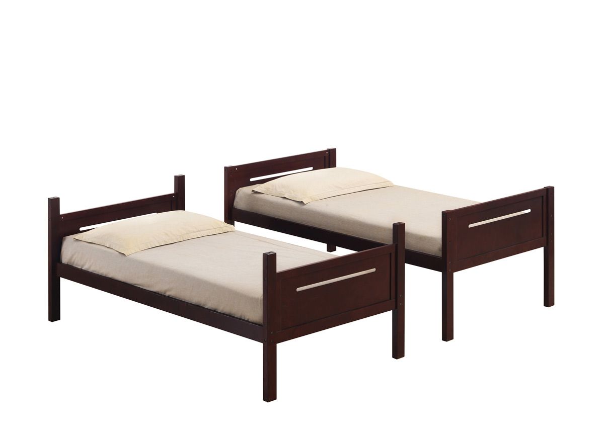 Alissa Brown Finish Twin Beds